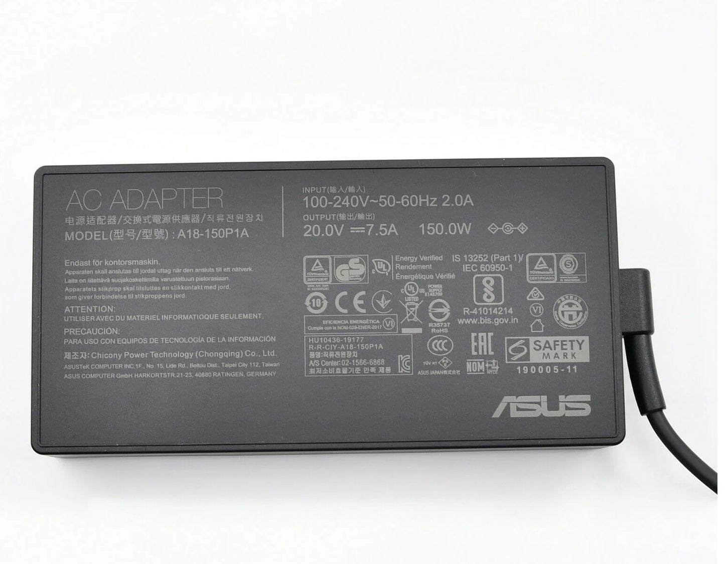 ASUS A18-150P1A New AC Adapter G512LI G531GD FA506 FA706 FX505 FX705 0A001-00081400 ADP-150CH BB BC