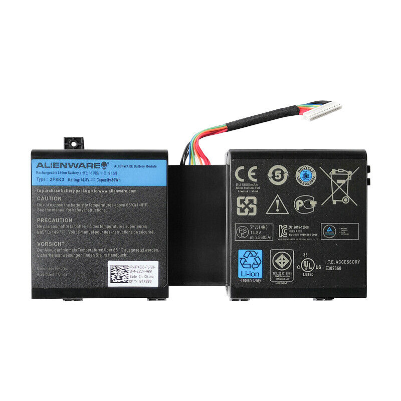 Dell 2F8K3 New Battery Alienware 17 R1 18 R1 P19E ALW18D 18X M18X-R3 G33TT KJ2PX 02F8K3 0G33TT