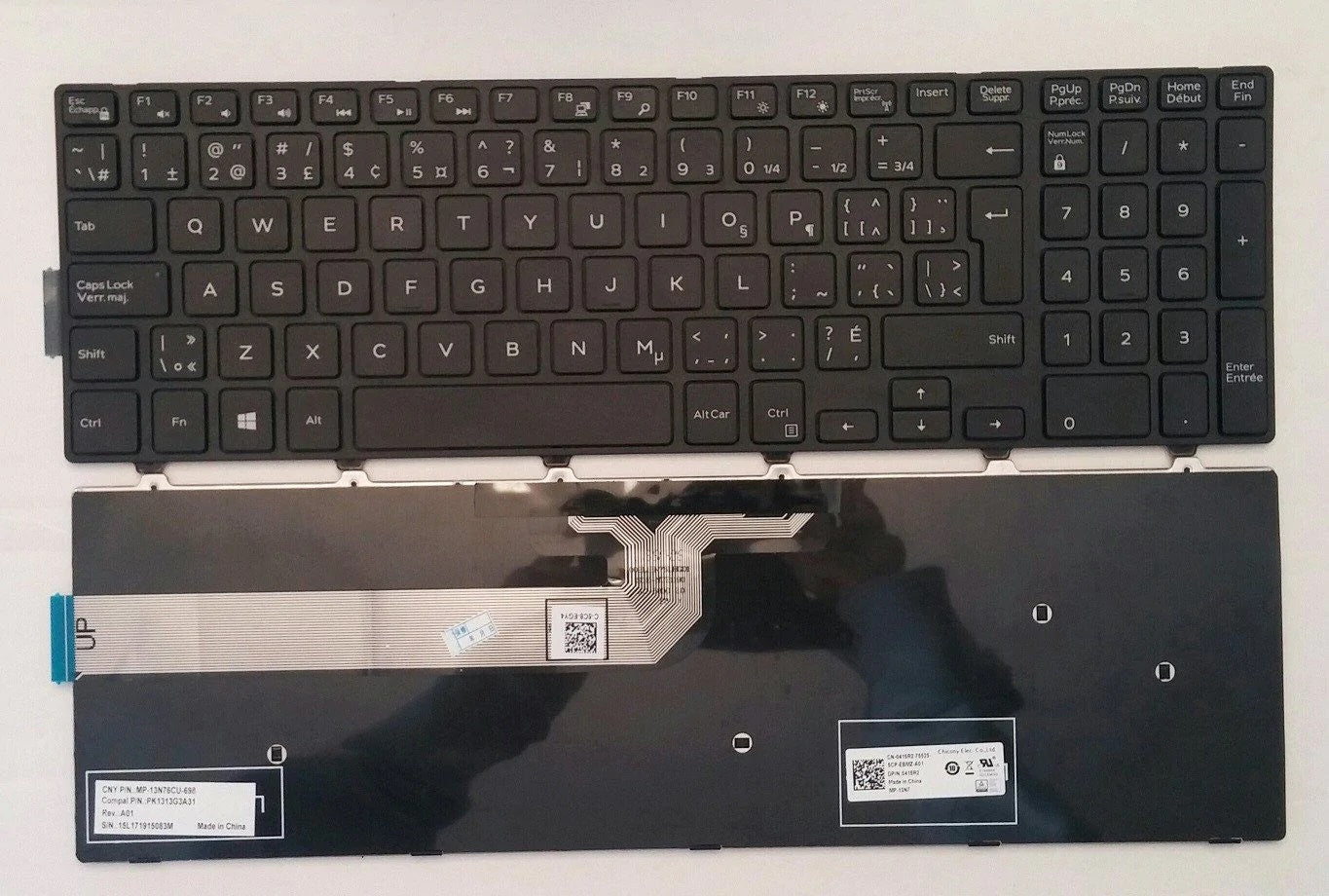 Dell 415R2 New Keyboard Inspiron 17 5748 5749 5755 5758 Vostro 15 3558 0415R2 MP-13N76CU-698 PK1313G3A31