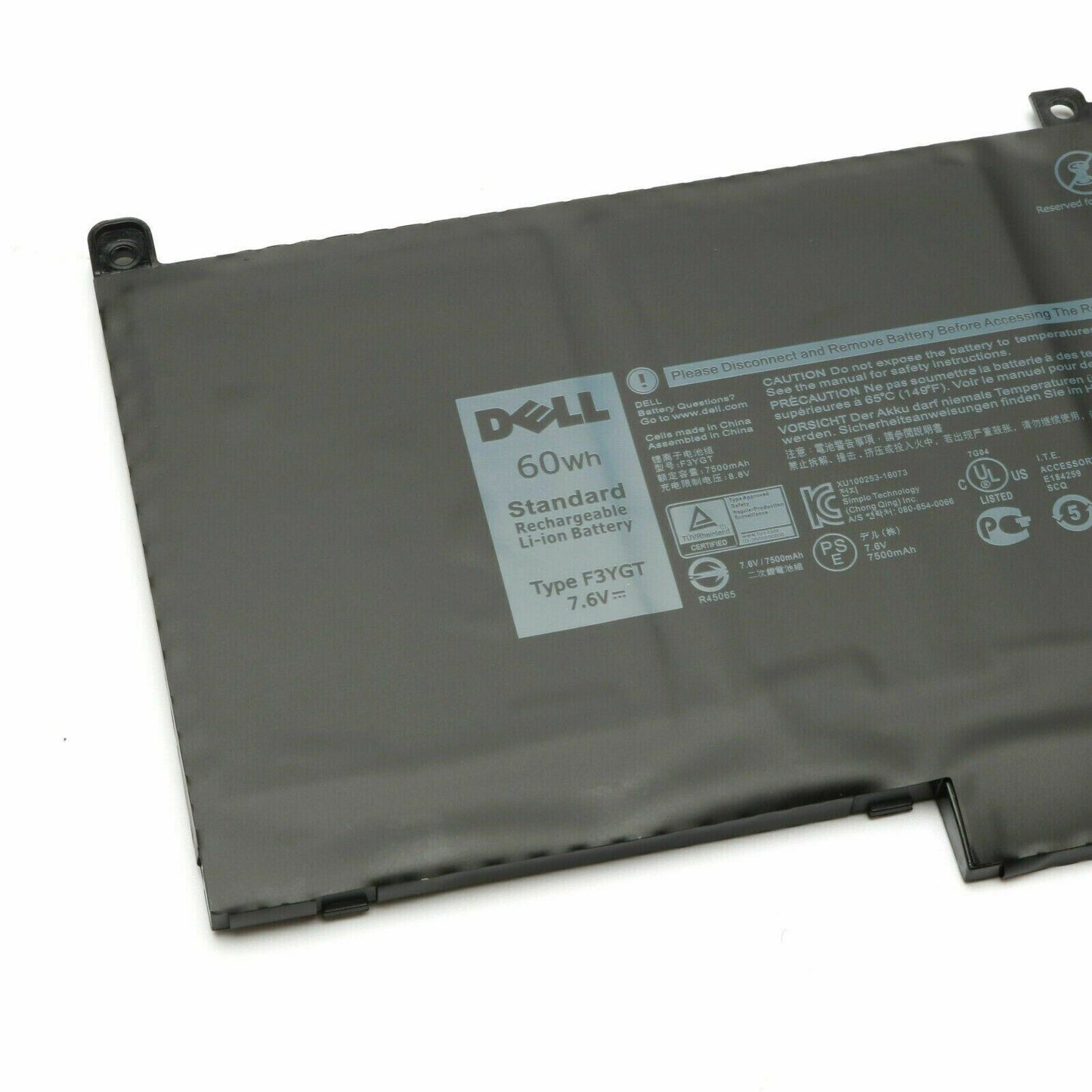 Dell F3YGT Battery Latitude 7480 7490 E7280 E7380 E7480 E7290 E7390 E7490 2X39G DM3WC DM6WC KG7VF V4940