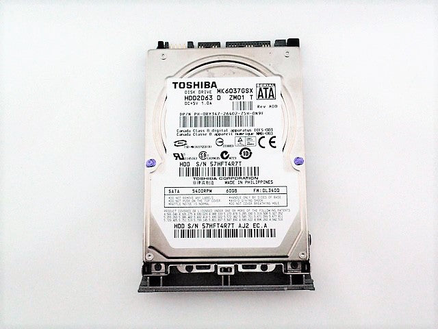 Dell RY347 Hard Drive 60GB 2.5 Notebook Genuine SATA 5.4K MK6037GSX