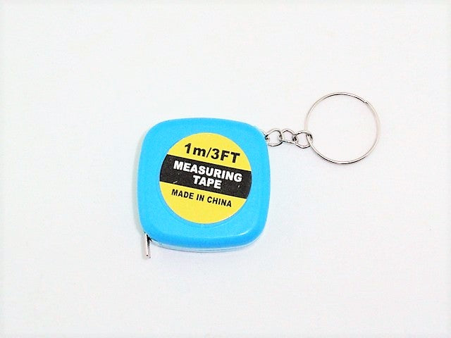 Generic Key Chain Ring Mini Tape Measure 1m 3ft 1 metre 3 feet Blue