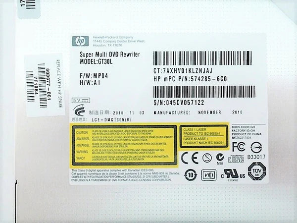 HP 603677-001 DVDRW Optical Burner Drive Pavilion DV6-3000 DV6-3100