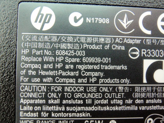 HP 609939-001 Used AC Power Adapter Genuine with Cord 65W Pavilion 608425-003 ADP-65HB