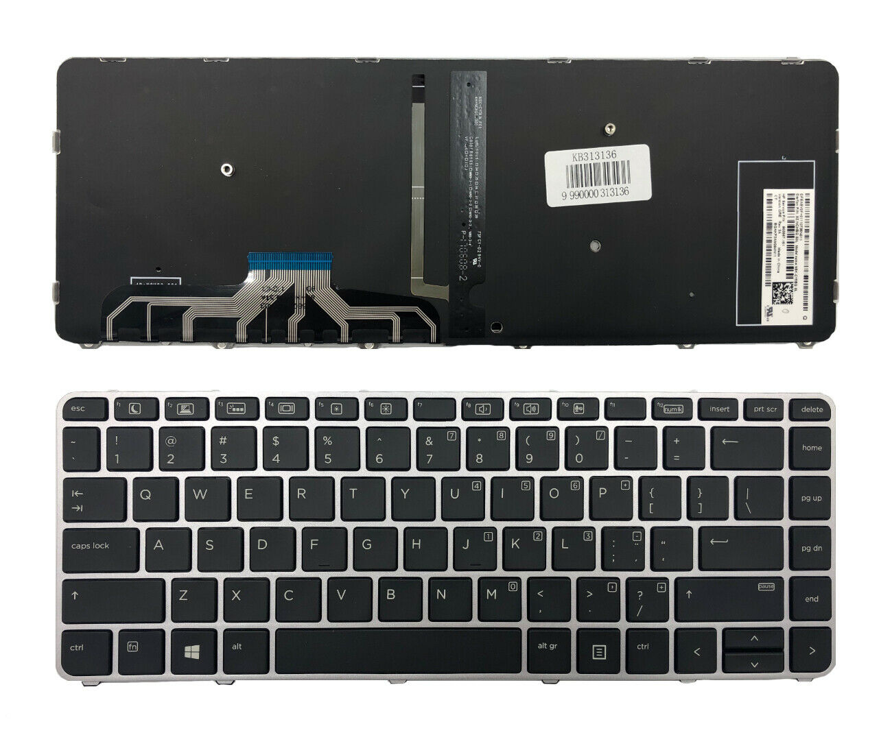 HP 844423-001 US Keyboard Backlit Silver Frame EliteBook Folio 1040 G3 818252-001