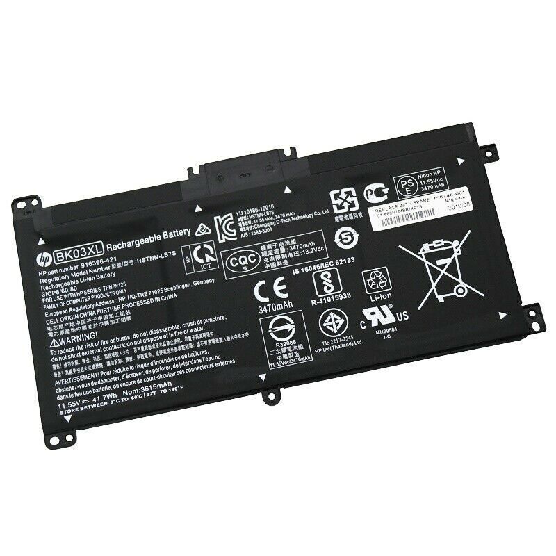 HP BK03XL Genuine Battery Pack Pavilion x360 14 14-BA 14M-BA 14T-BA BK03041XL 916366-421 916366-541 916811-855