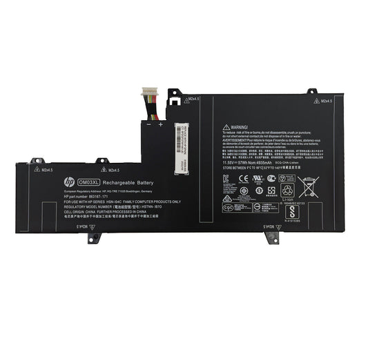 HP OM03XL New Battery Pack 3C 57Wh EliteBook x360 1030 G2 OM03057XL 863167-171 863167-1B1