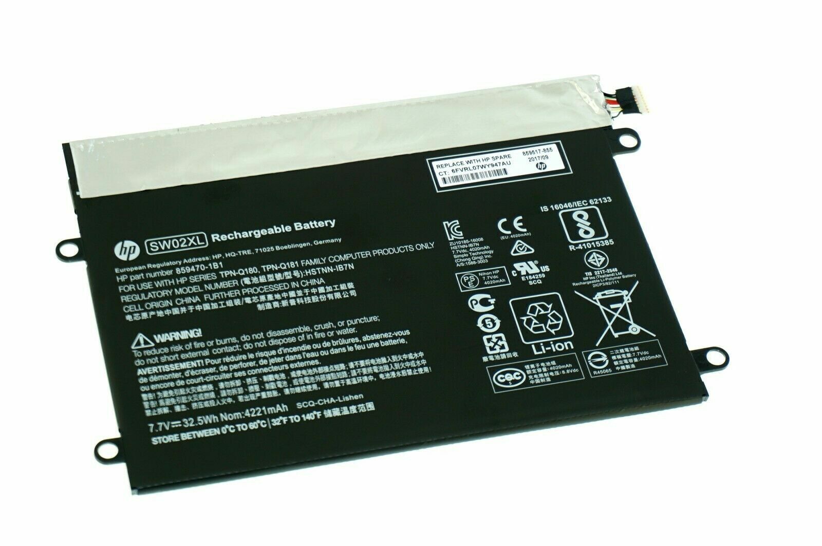 HP SW02XL New Genuine Battery Pack Notebook X2 10-P 210 G2 HSTNN-IB7N 859470-1B1 859470-421 889517-855