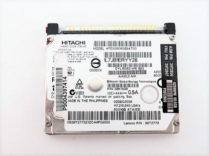 IBM 39T2807 Hard Drive 60GB 1.8 IDE 39T2806 08K1539 HTC426060G9AT00