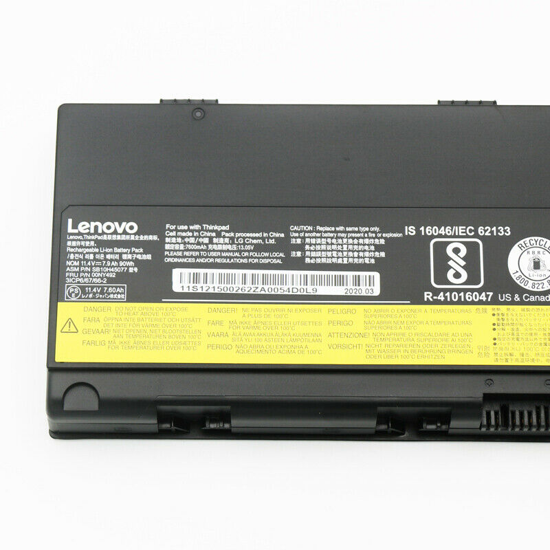 Lenovo 00NY491 New Genuine Battery 90Wh ThinkPad P50 P51 P52 20M9 20MA 00NY490 00NY492 00NY493 01AV477