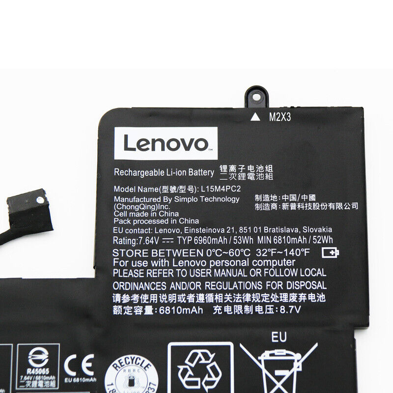 Lenovo L15M4PC2 Battery Yoga 710-14IKB 710-14ISK 710-15IKB 710-15ISK L15L4PC2 5B10K90778 5B10K90802
