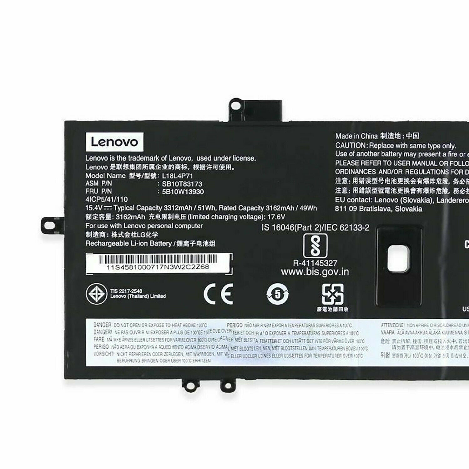 Lenovo L18C4P71 Battery ThinkPad X1 Carbon 7-8th Gen X1 Yoga 4-5th Gen L18L4P71 L18M4P72 02DL004 02DL005