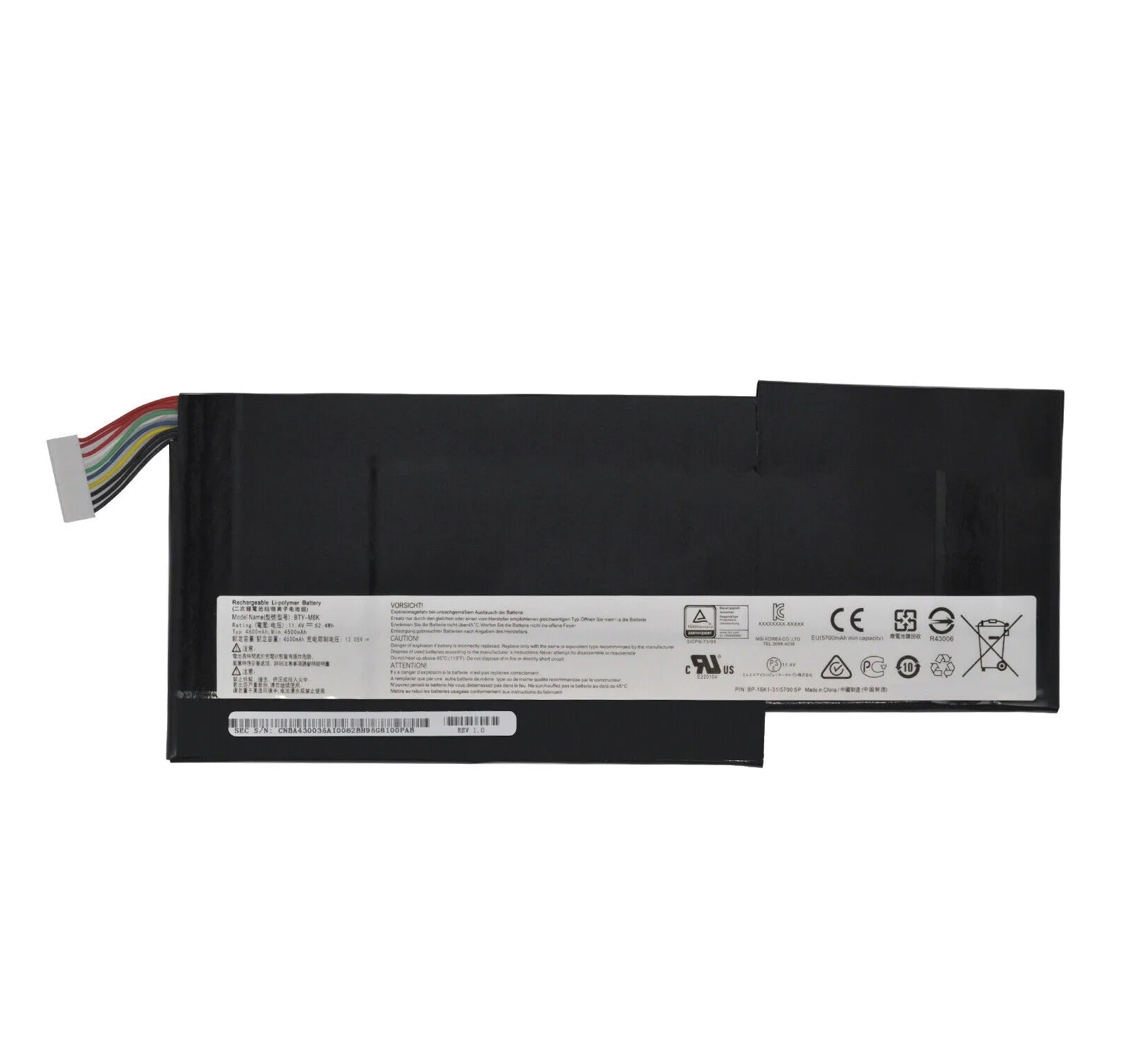 BLESYS BTY-M6K accu voor MSI Stealth Pro GF63 GF65 GF75 GS63VR GS73VR BLESYS BTY-M6K accu voor MSI Stealth Pro GF63 GF65 GF75 GS63VR GS73VR