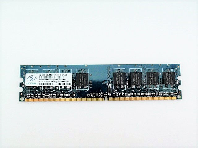 Nanya NT512T64U88B0BY-3C Memory RAM 512MB DIMM PC2-5300U 667Mhz CL5