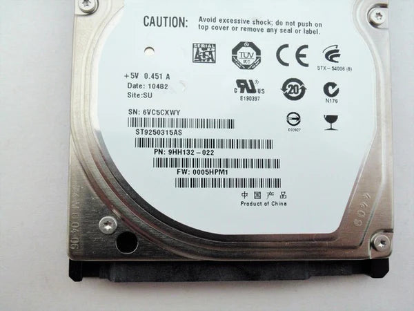 Seagate ST920315AS Used Notebook Laptop Hard Drive 250GB SATA 2.5 5.4K 9HH132-022Seagate ST920315AS Used Notebook Laptop Hard Drive 250GB SATA 2.5 5.4K 9HH132-022