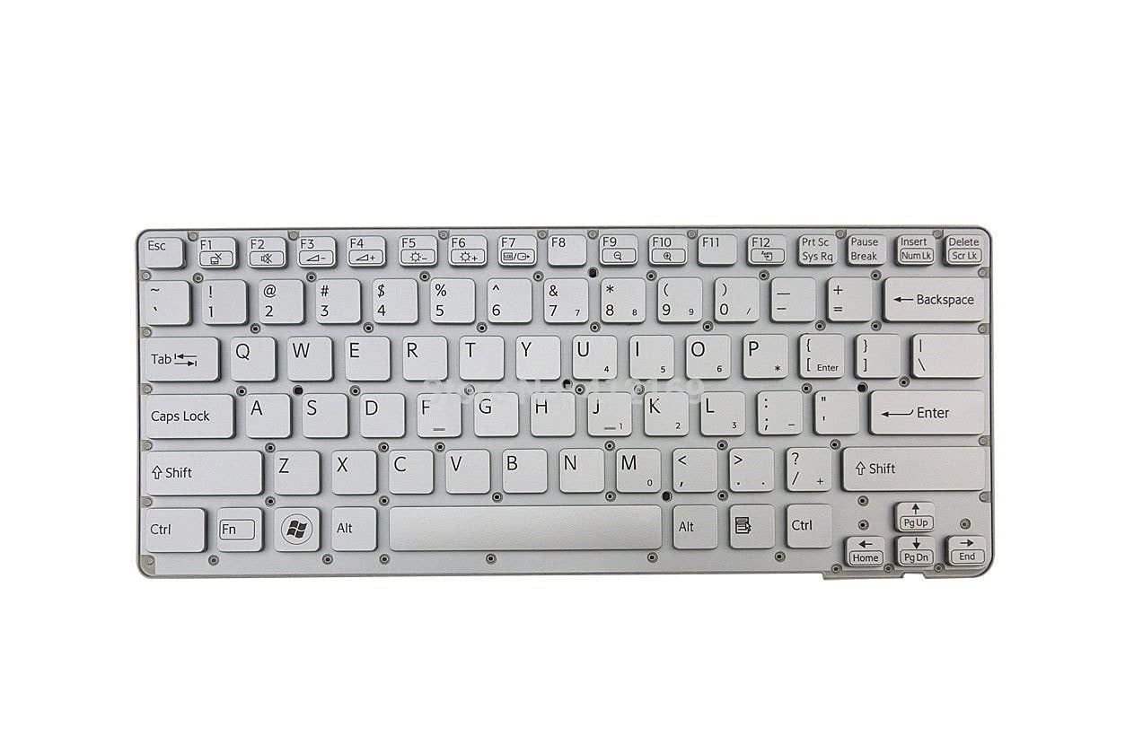 Sony 148954161 New Keyboard US English Silver Frame VAIO VPC-CA VPC-SA 1-489-541-61 9Z.N6BBF.B01 55010S002U2-035-G