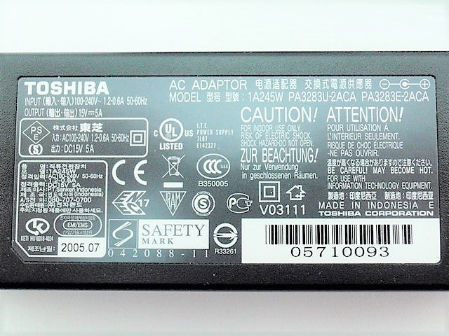 Toshiba New AC Power Adapter Satellite Tecra PA3283U-2ACA PA3283E-2ACA